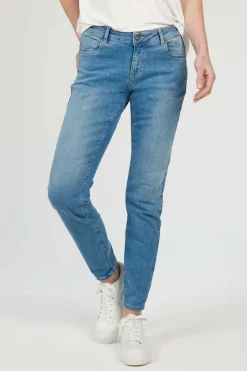 DiDi 5 pocket denim pants mid blue- Denim | Lange Broeken