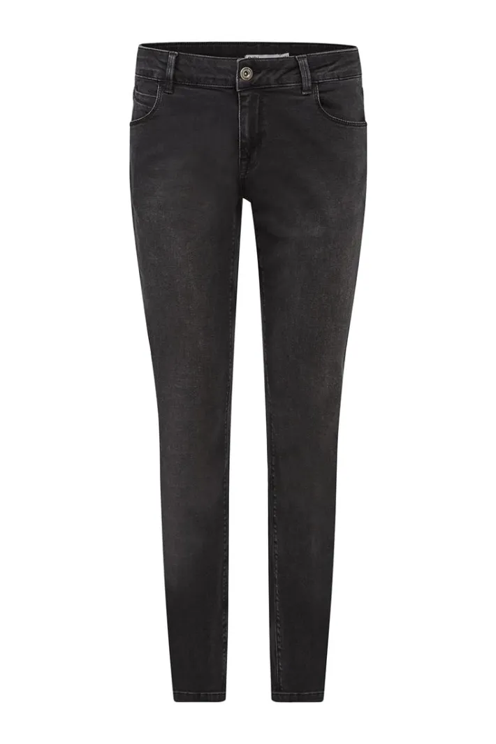 DiDi 5 pocket denim pants washed black- Denim | Lange Broeken