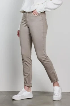 DiDi 5 pocket pants Tina in taupe- Lange Broeken