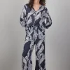DiDi Printed pants Breezer in Darkblue met Dancing dots print- Lange Broeken