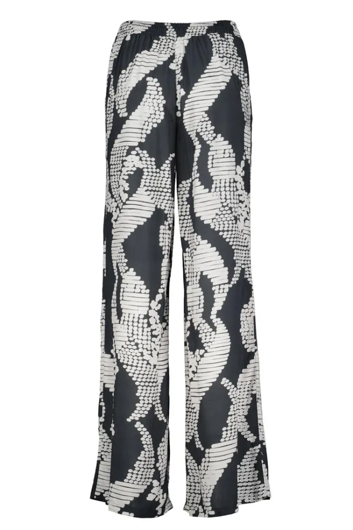 DiDi Printed pants Breezer in Darkblue met Dancing dots print- Lange Broeken