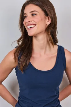 DiDi Singlet longer length donkerblauw- Basics | T-shirts & Tops