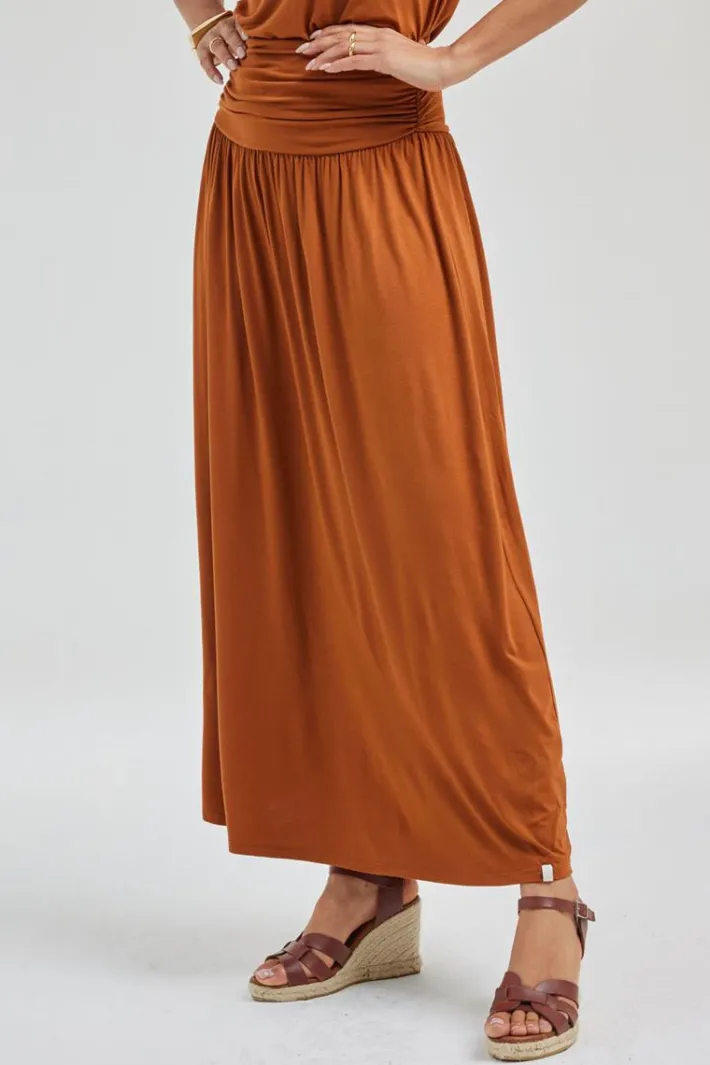 DiDi Skirt Calista in Ginger brown- Basics | Rokken