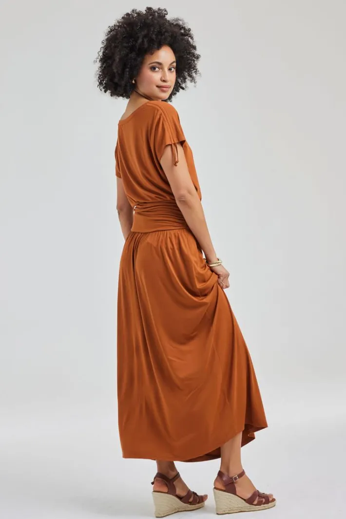 DiDi Skirt Calista in Ginger brown- Basics | Rokken