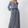 DiDi Skirt Nula Dark blue Glow print- Rokken