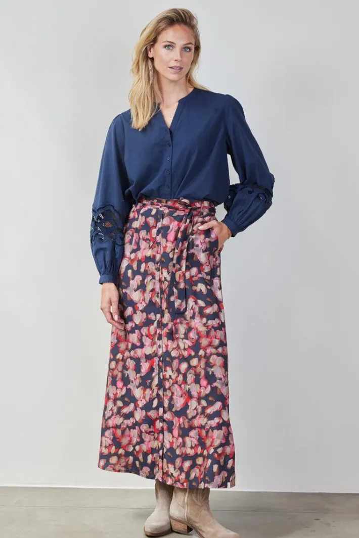 DiDi Skirt Nula Darkblue Dewdrop print- Rokken