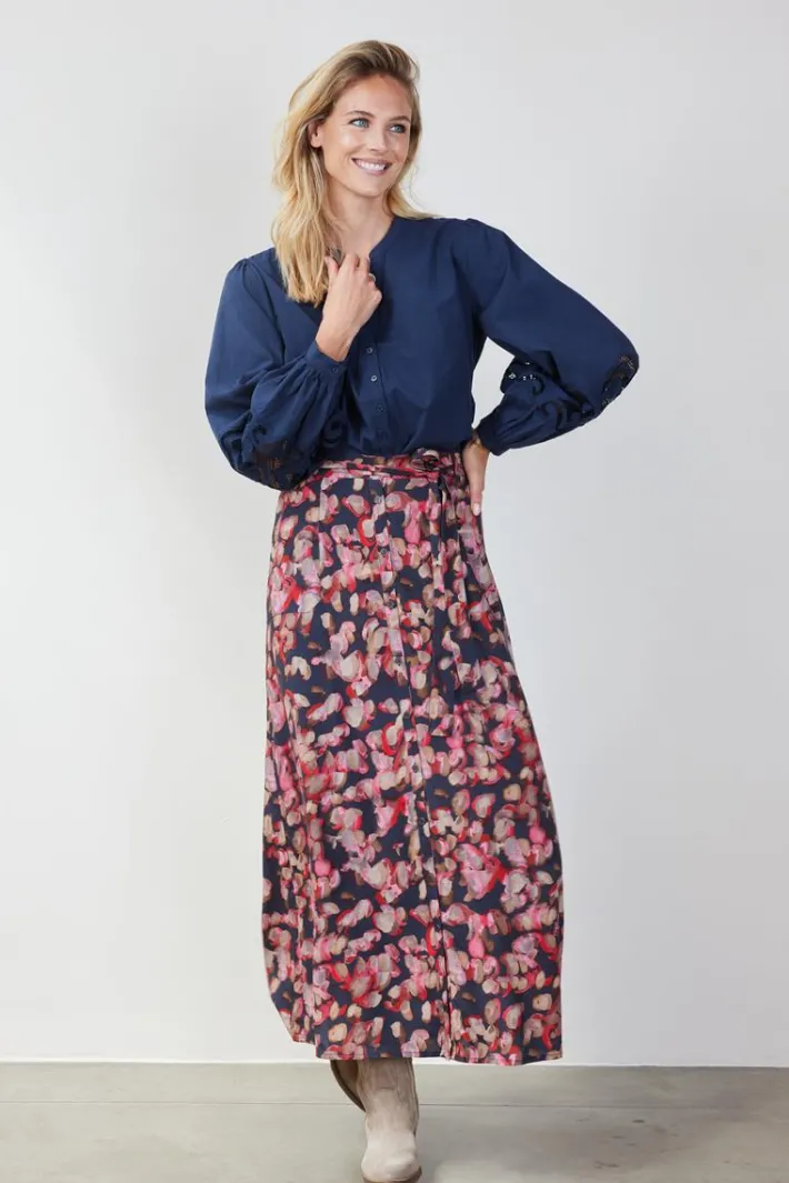 DiDi Skirt Nula Darkblue Dewdrop print- Rokken