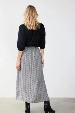 DiDi Skirt Nula in feather grey with Palette print- Rokken