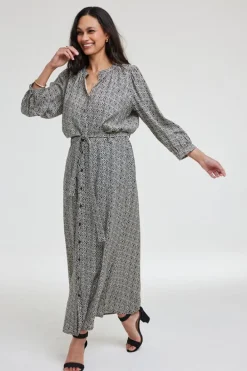 DiDi Skirt Nula in feather grey with Palette print- Rokken