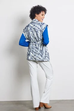 DiDi Sleeveless vest Diam in darkblue with Lush print- Truien & Vesten