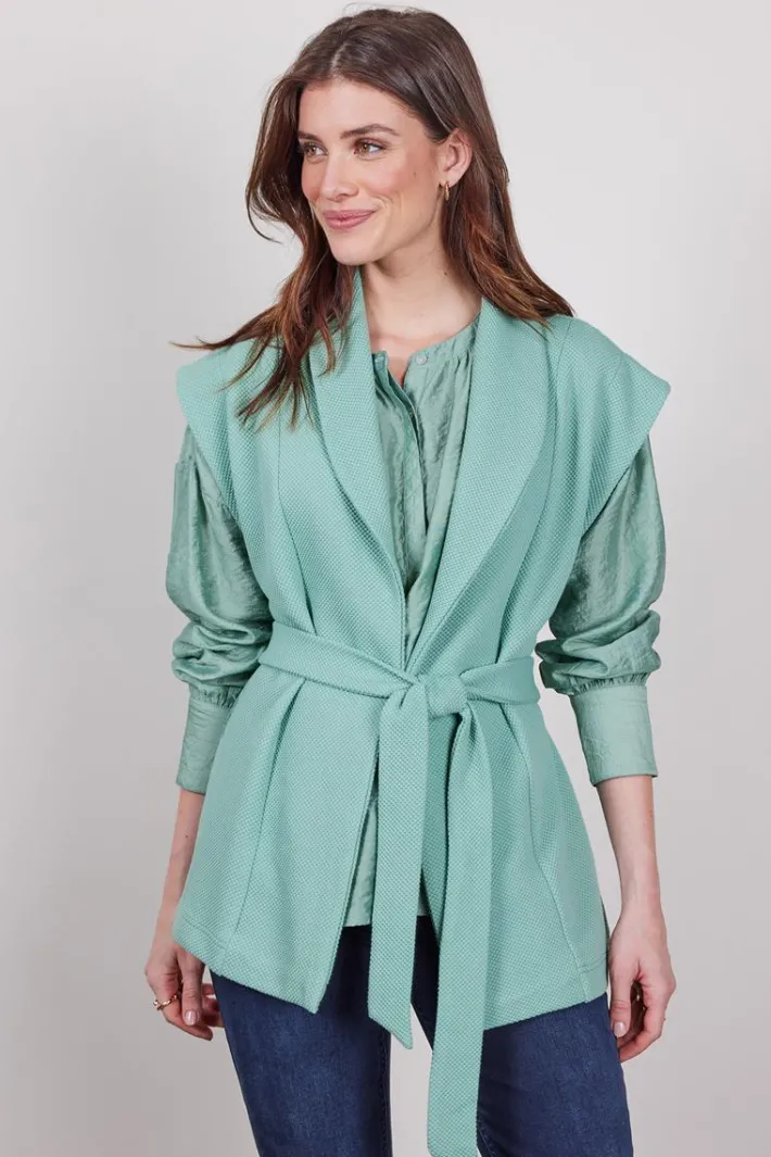 DiDi Sleeveless vest Diam in granite green- Truien & Vesten