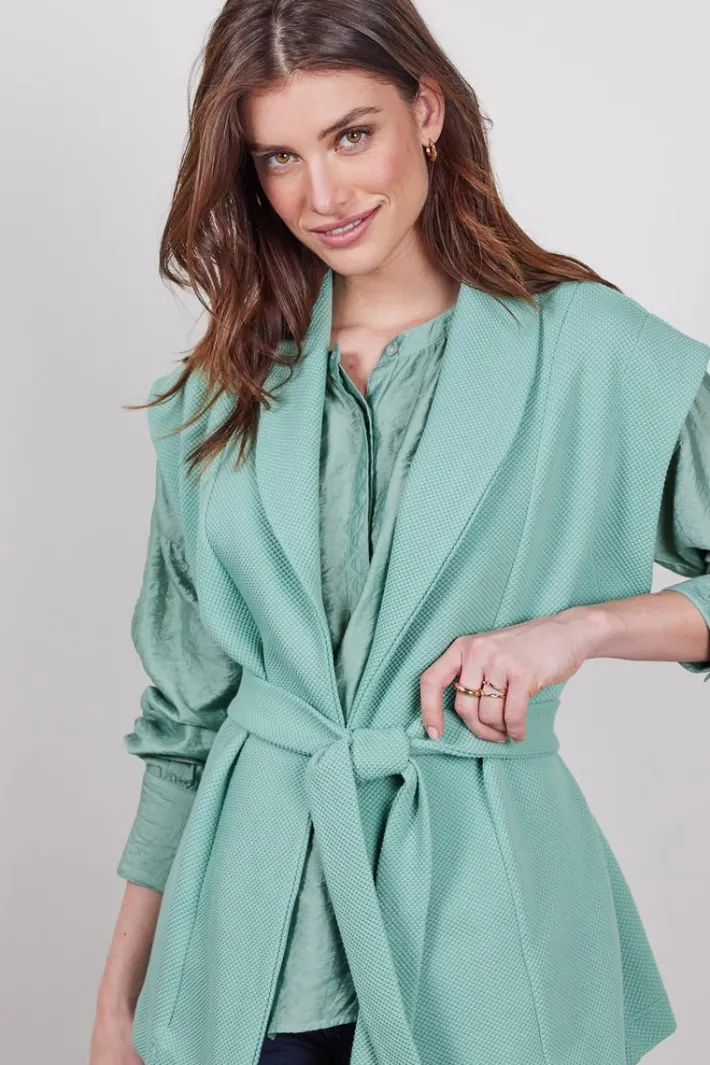 DiDi Sleeveless vest Diam in granite green- Truien & Vesten