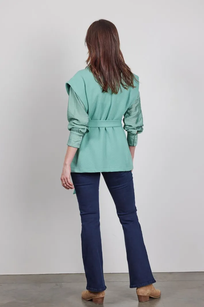 DiDi Sleeveless vest Diam in granite green- Truien & Vesten