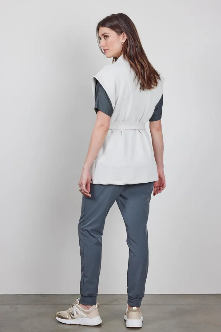 DiDi Sleeveless vest Diam in light silver- Truien & Vesten