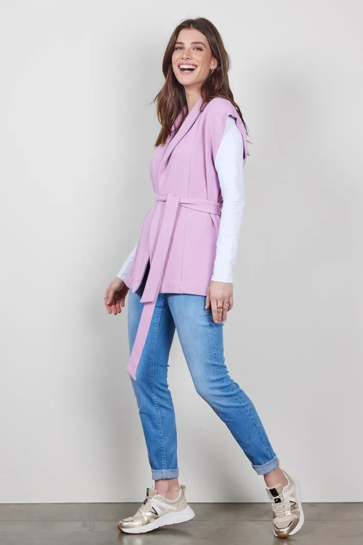 DiDi Sleeveless vest Diam in mauve mist- Truien & Vesten
