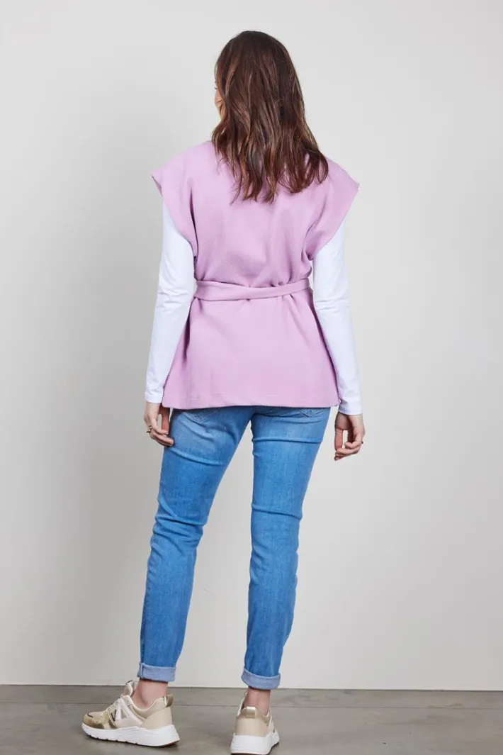 DiDi Sleeveless vest Diam in mauve mist- Truien & Vesten