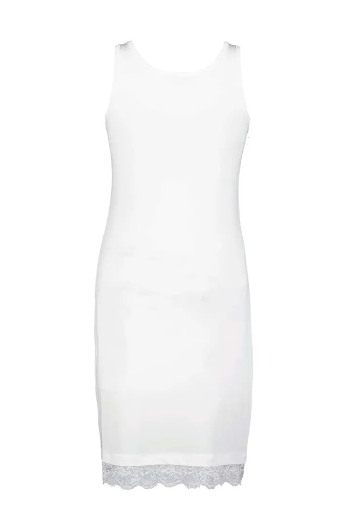 DiDi Slipdress Sally in white- Basics | Jurken & Tunieken