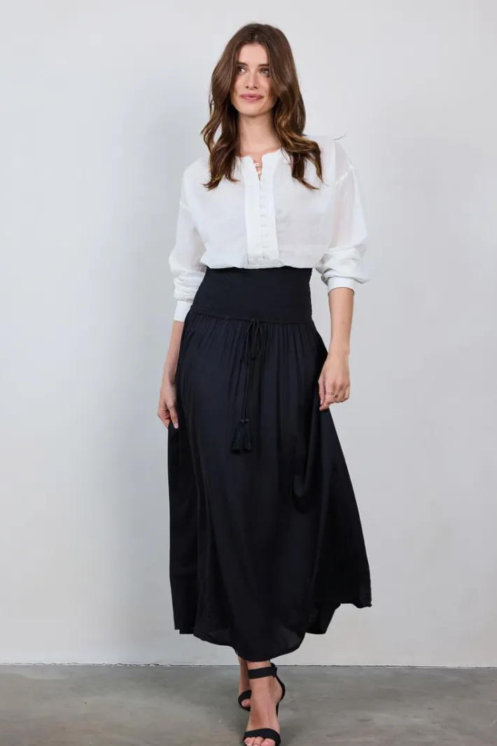 DiDi Smocked skirt Magic in black- Rokken