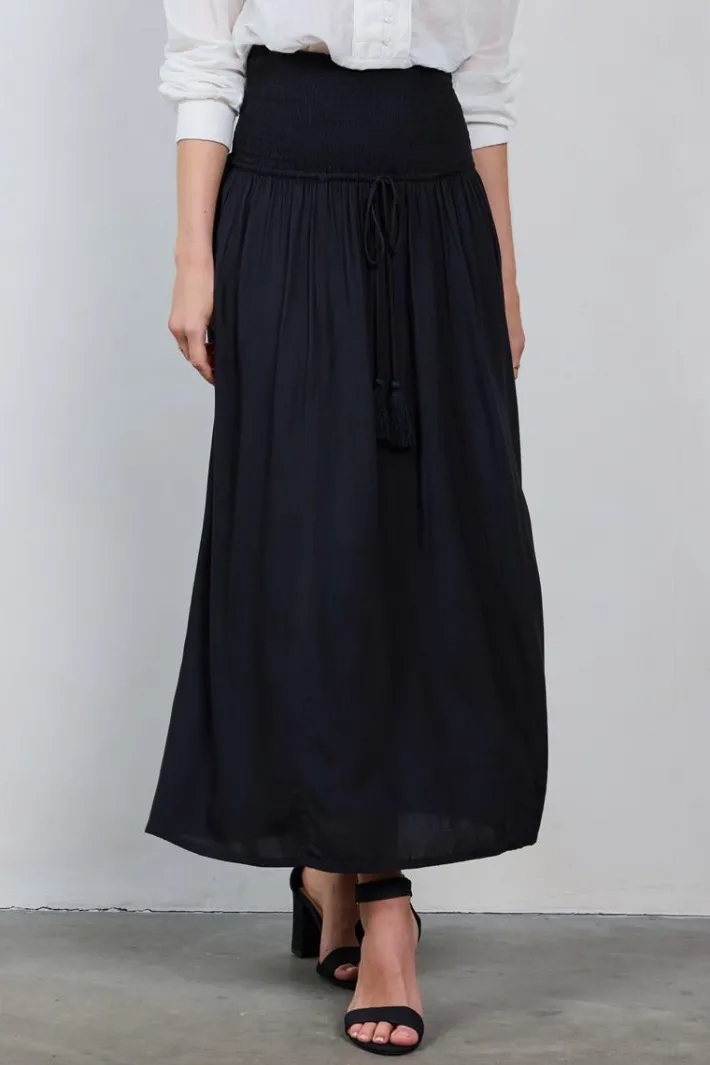 DiDi Smocked skirt Magic in black- Rokken