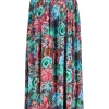 DiDi Smocked skirt Magic in dark shadow with Floral Medley print- Rokken