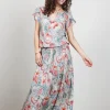DiDi Smocked skirt Magic in Feather grey with Oceans treasures- Rokken