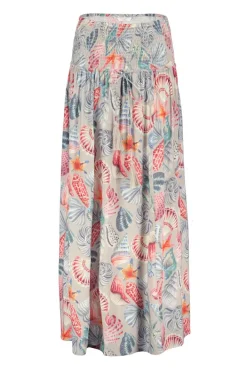 DiDi Smocked skirt Magic in Feather grey with Oceans treasures- Rokken