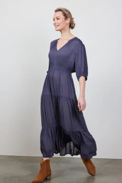 DiDi Solid dress Josie in dark shadow grey- Jurken & Tunieken