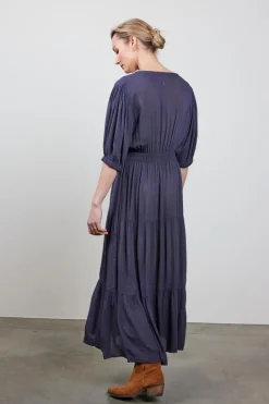 DiDi Solid dress Josie in dark shadow grey- Jurken & Tunieken