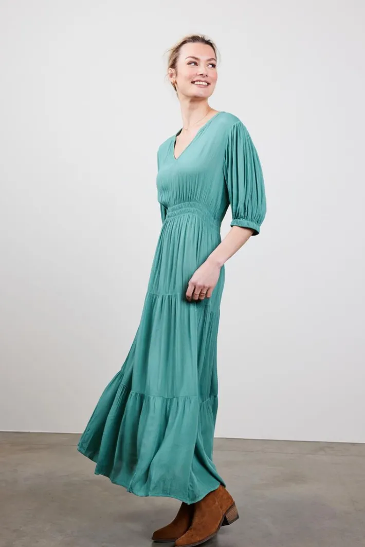 DiDi Solid dress Josie in granite green- Jurken & Tunieken