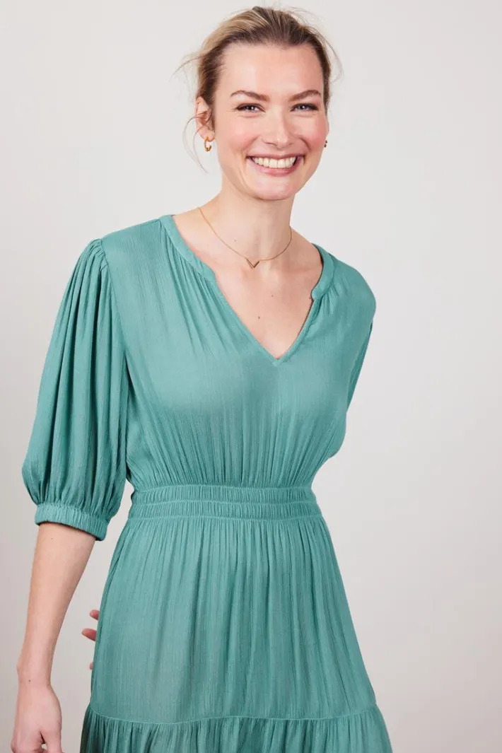 DiDi Solid dress Josie in granite green- Jurken & Tunieken