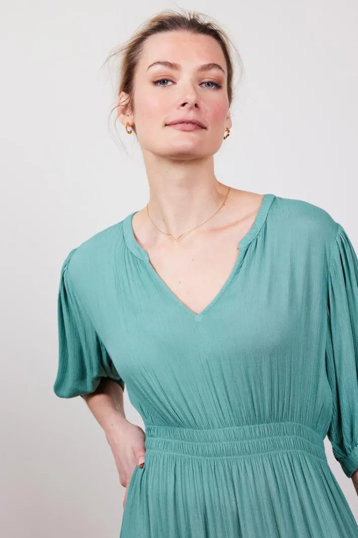 DiDi Solid dress Josie in granite green- Jurken & Tunieken