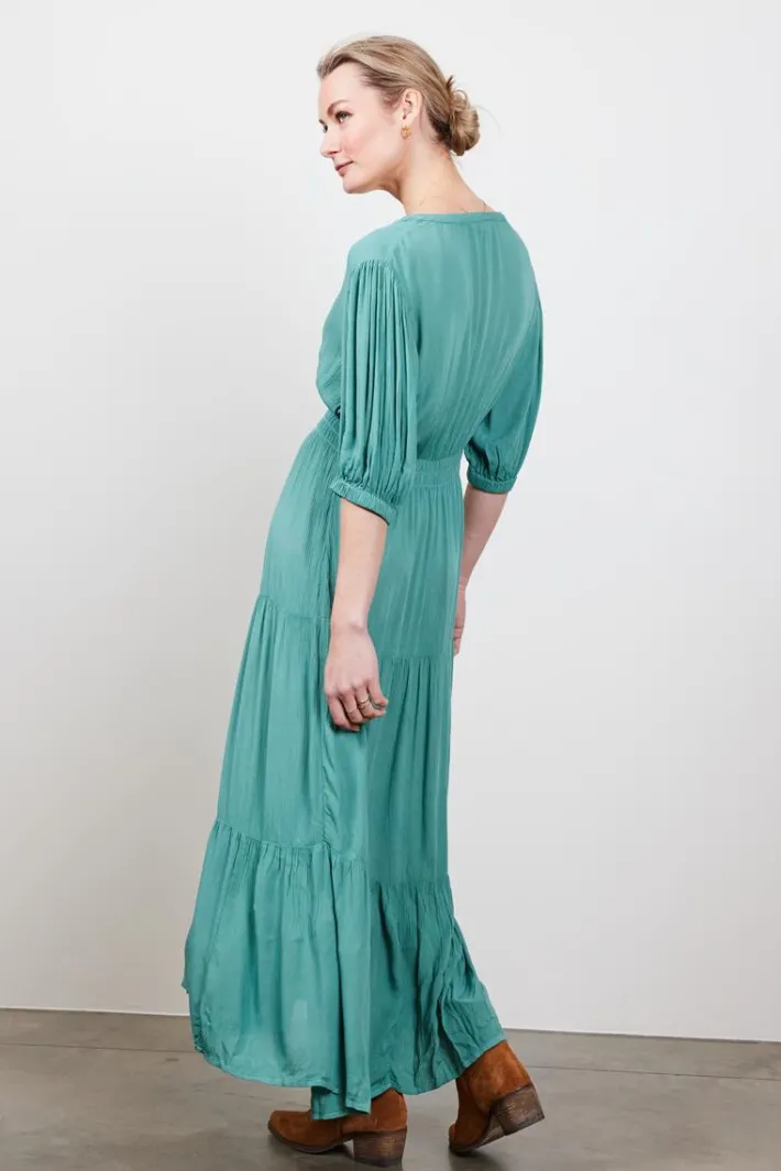 DiDi Solid dress Josie in granite green- Jurken & Tunieken