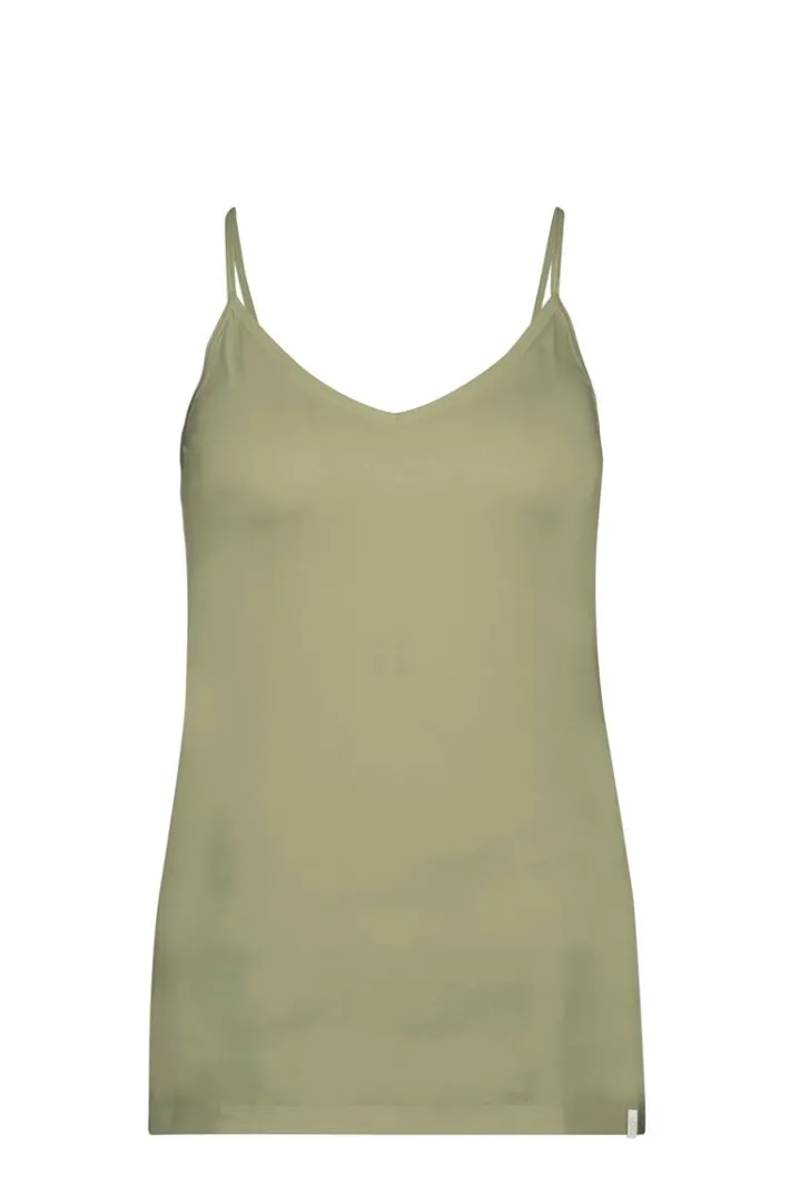 DiDi Spaghetti V singlet in Aloe green- Basics | T-shirts & Tops