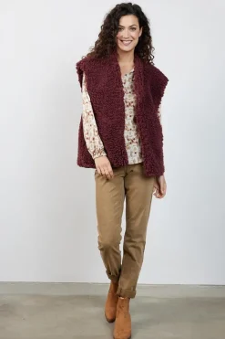 DiDi Teddy gilet grof Red mahogany- Jassen | Gilets