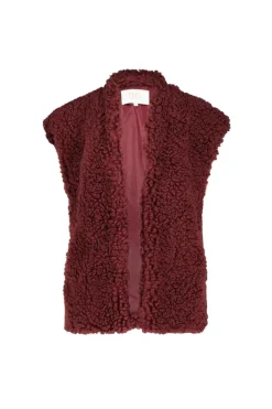 DiDi Teddy gilet grof Red mahogany- Jassen | Gilets
