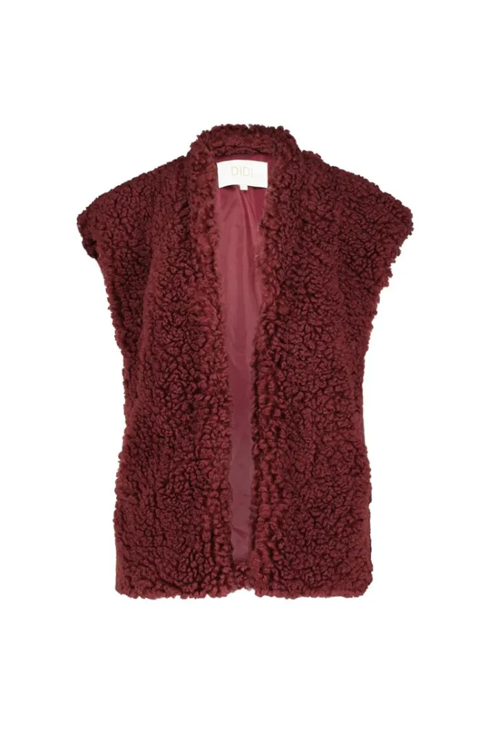 DiDi Teddy gilet grof Red mahogany- Jassen | Gilets