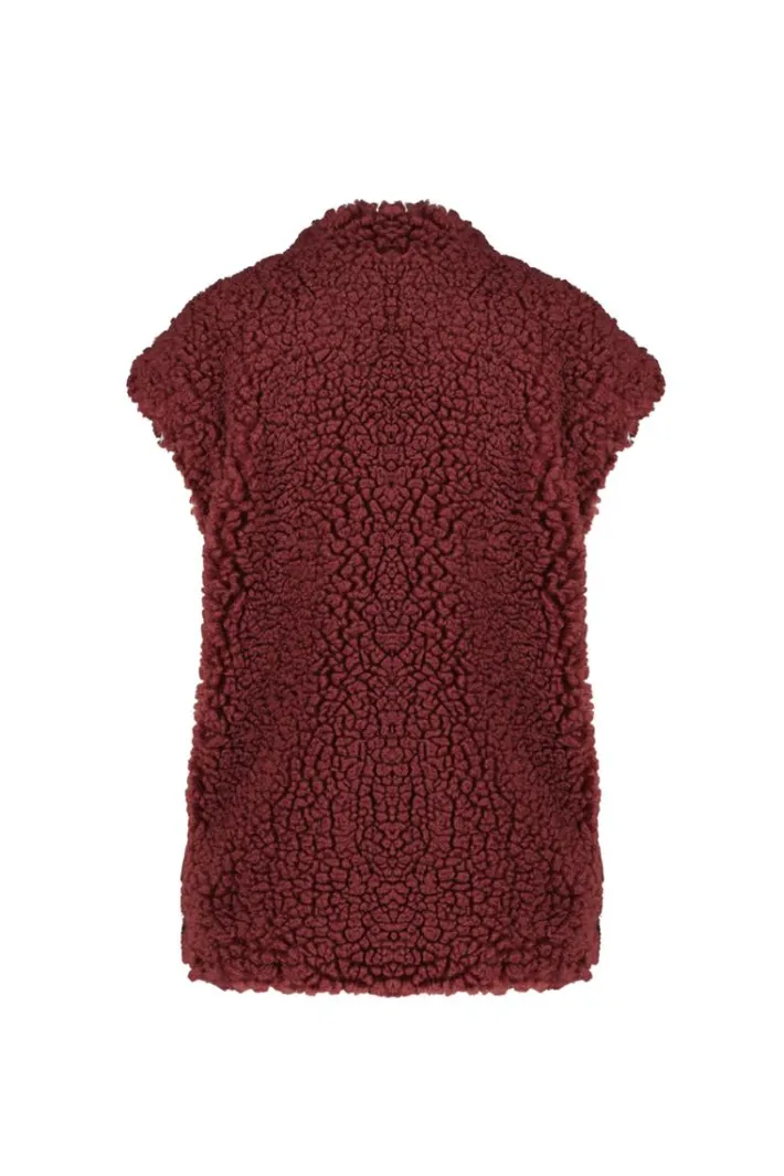 DiDi Teddy gilet grof Red mahogany- Jassen | Gilets
