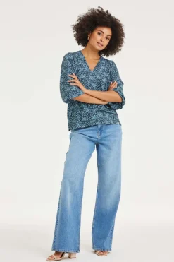 DiDi Top Becca Dark blue Fuji XS print- T-shirts & Tops