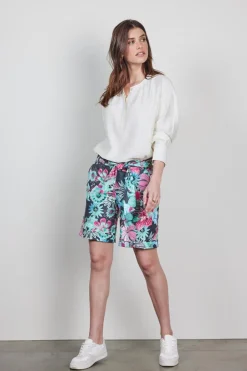 DiDi Travel Bermuda Urban in dark shadow in Floral Medley print- Korte Broeken | Travel