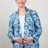 DiDi Travel blazer Mida in offwhite with blue azur Fusion print- Jassen | Travel
