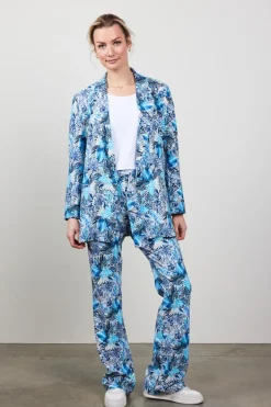 DiDi Travel blazer Mida in offwhite with blue azur Fusion print- Jassen | Travel