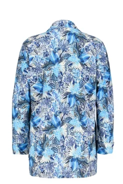 DiDi Travel blazer Mida in offwhite with blue azur Fusion print- Jassen | Travel