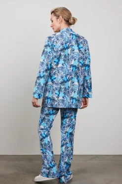 DiDi Travel blazer Mida in offwhite with blue azur Fusion print- Jassen | Travel