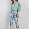 DiDi Travel capri Journal in de granite green with Floral Medley print- Travel | Korte Broeken