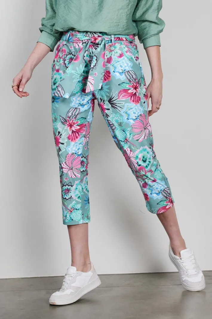 DiDi Travel capri Journal in de granite green with Floral Medley print- Travel | Korte Broeken