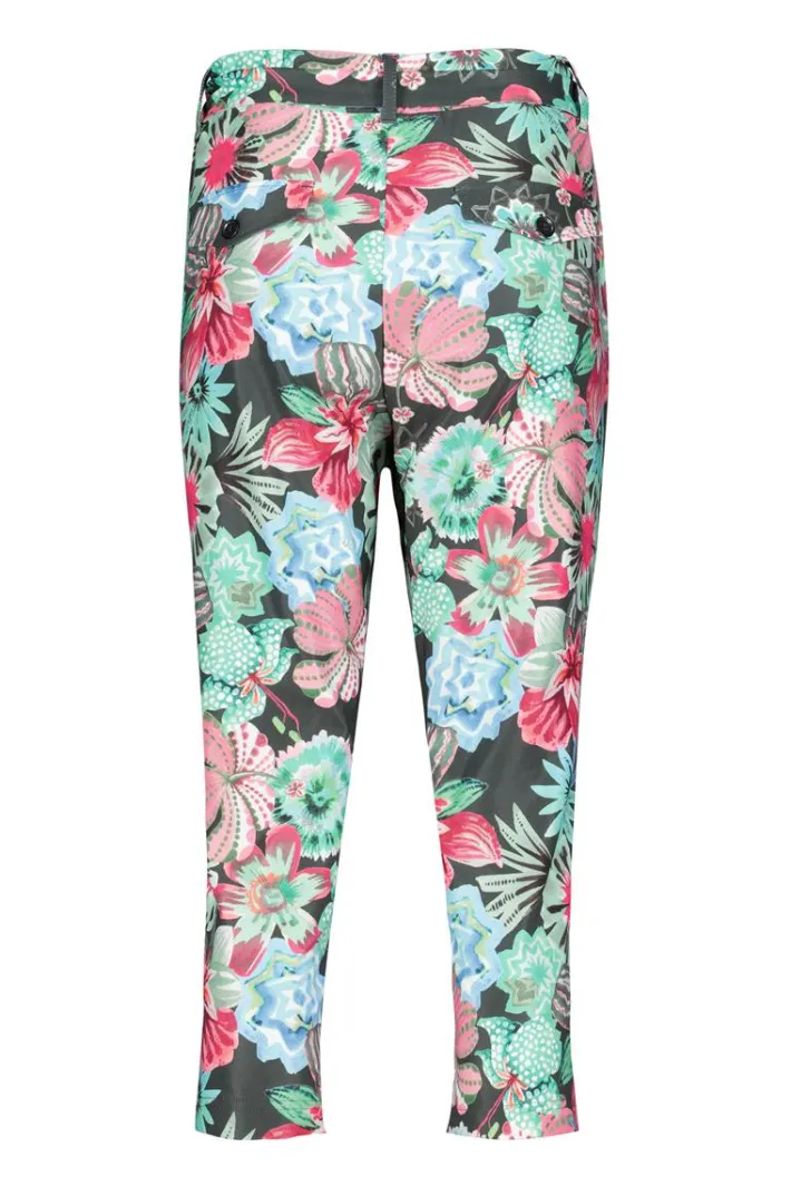 DiDi Travel capri Journal print in dark shadow with Floral medley print- Travel | Korte Broeken