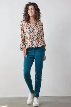 DiDi Travel pants Checkin in Dark sea green- Travel | Lange Broeken