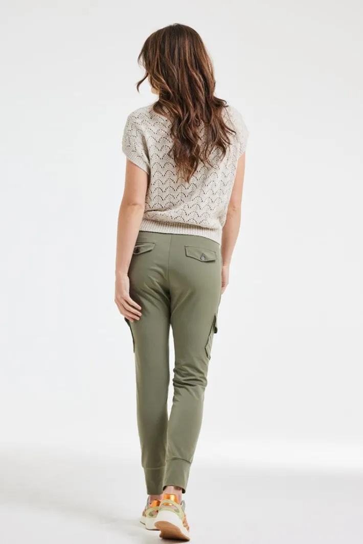 DiDi Travel pants Dash in dusty olive- Travel | Lange Broeken