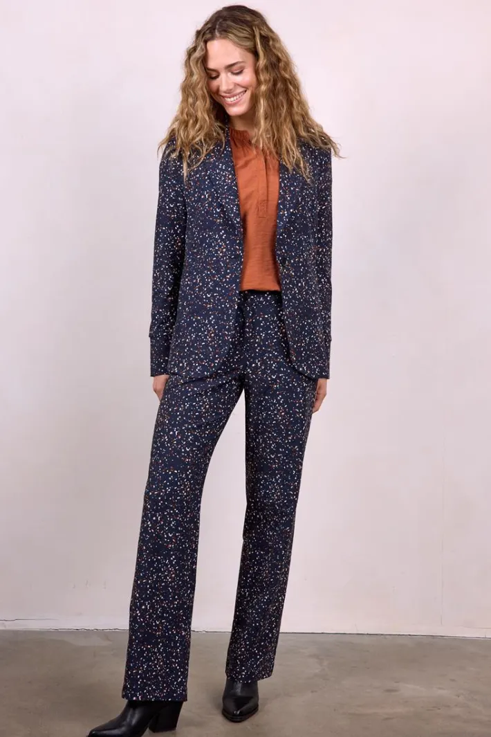DiDi Travel pants Explore print Darkblue Stone print- Travel | Lange Broeken