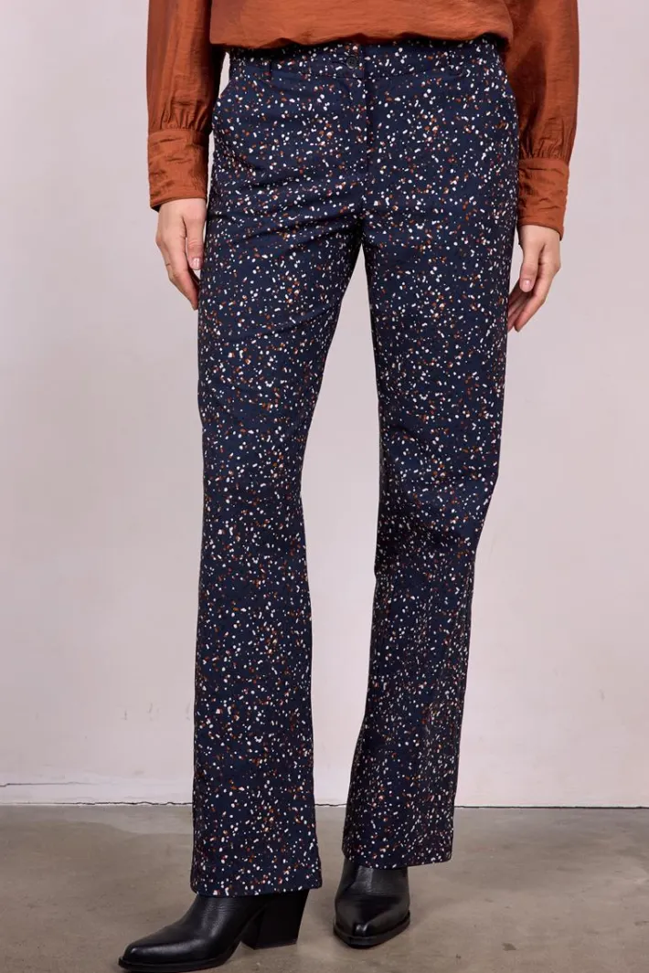 DiDi Travel pants Explore print Darkblue Stone print- Travel | Lange Broeken